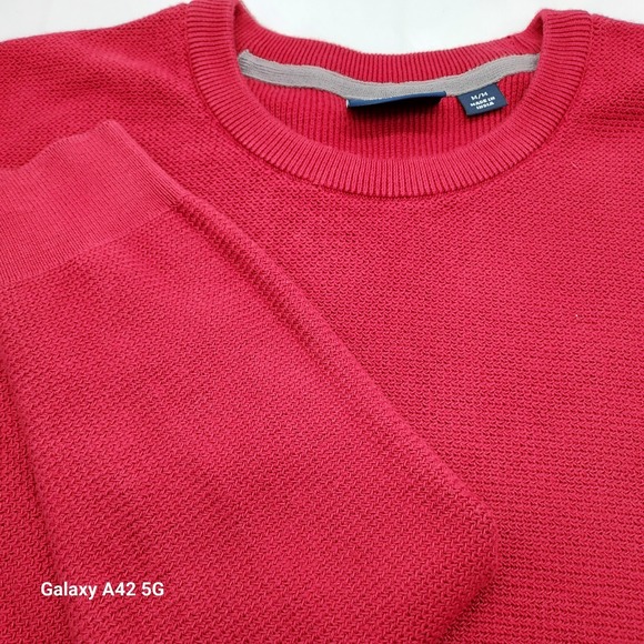 Cutter & Buck Other - Cutter Buck Men M M Red Textured Knit Crew Neck‎ Sweater Cotton
